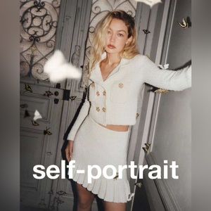 Self Portrait CREAM SEQUIN TEXTURED KNIT Set